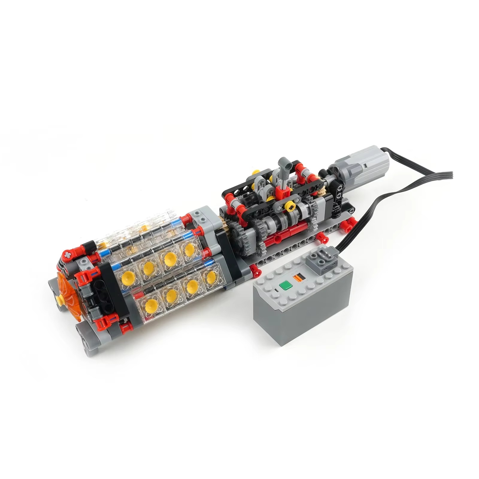 Model Kit Engine - عالية التقنية شفافة V16 محرك اللبنات