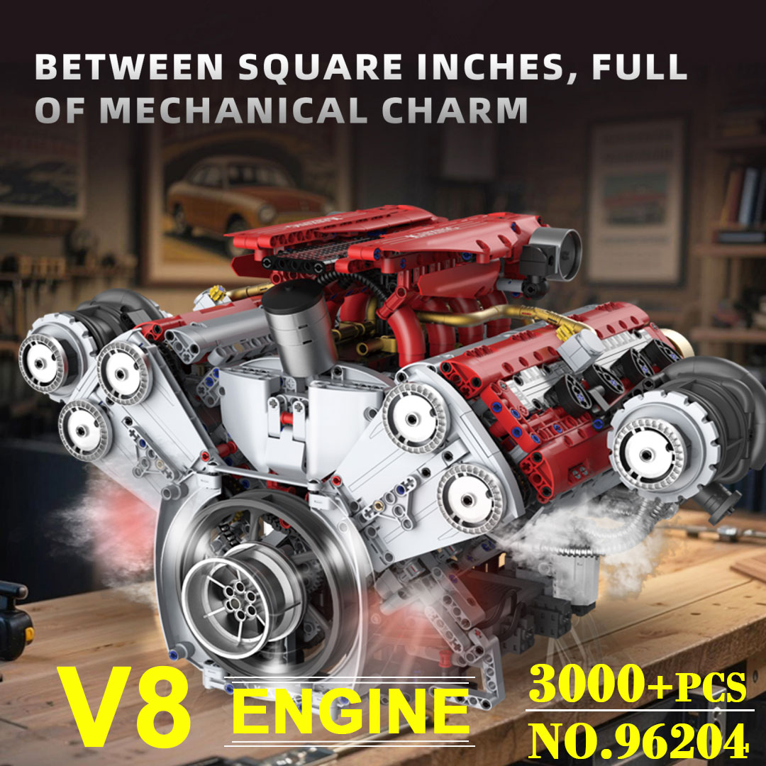 محرك V8 بمحرك 3201 قطعة مجموعة - مراجعة Model Kit V8 وسعره