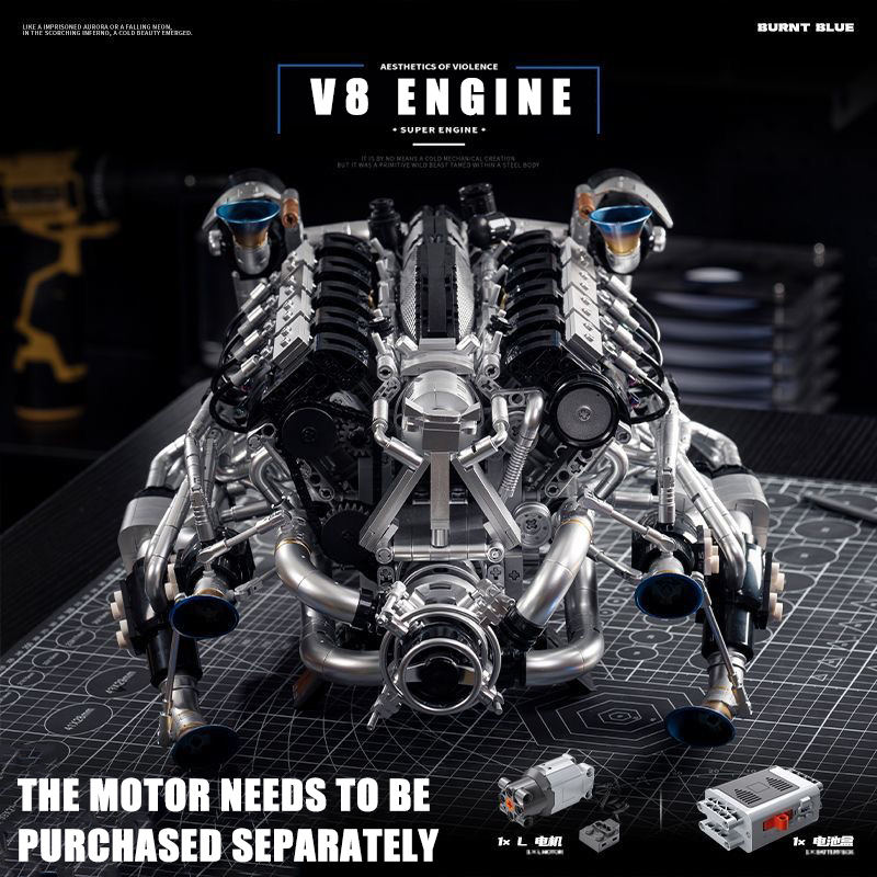 مجموعة مكعبات بناء محرك MOC Su - مراجعة Model Kit V8 وسعره