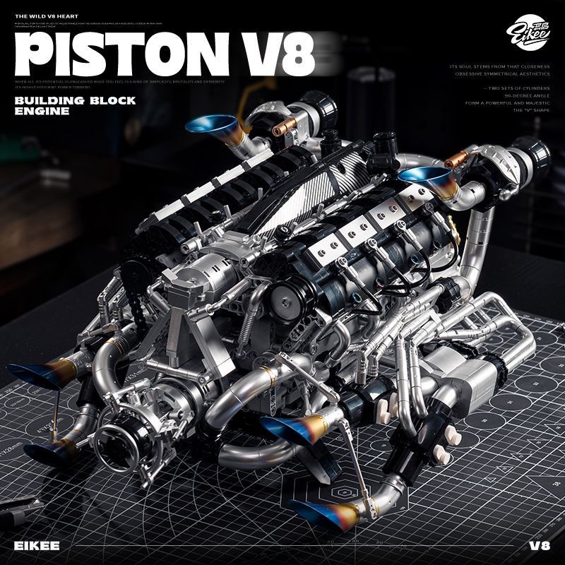 مجموعة مكعبات بناء محرك MOC Su - مراجعة Model Kit V8 وسعره