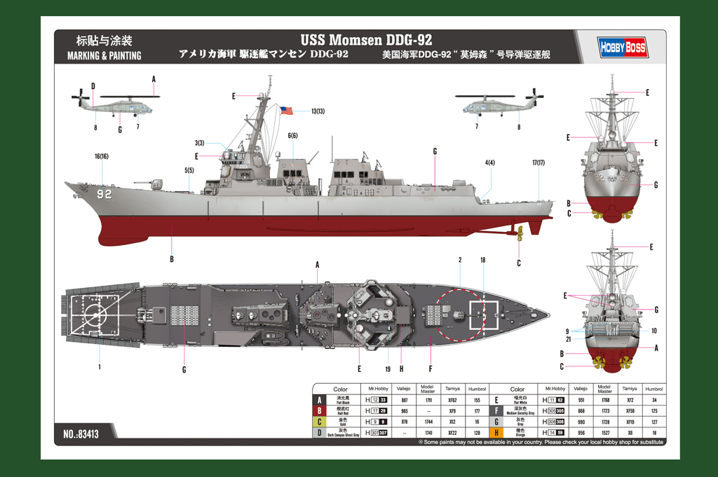 هوبيبوس 83413 نموذج سفينة حربي - مراجعة Model Kit Destroyer وسعره